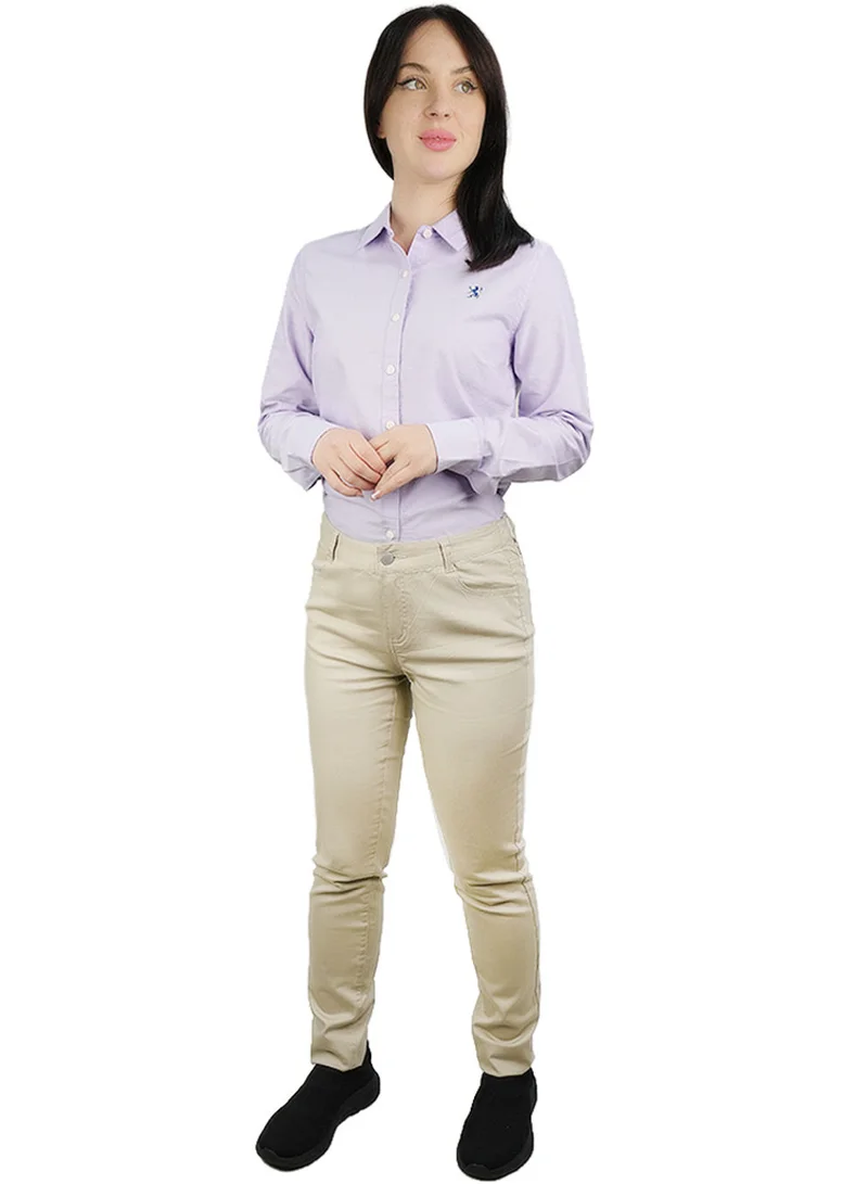 جيوردانو Women’s Mid-Rise Slim Tapered Stretch Twill Pants